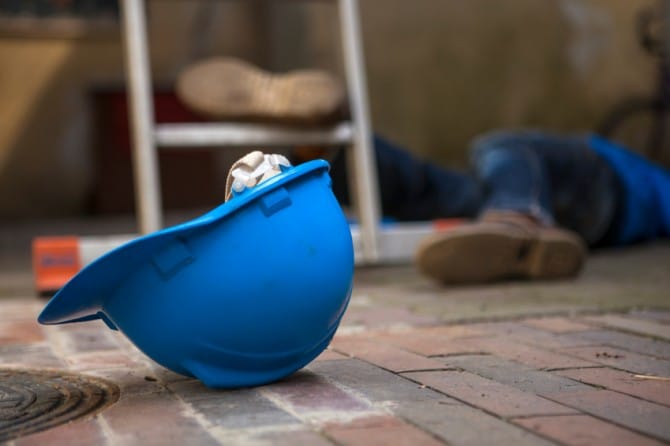 Worker falls from ladder