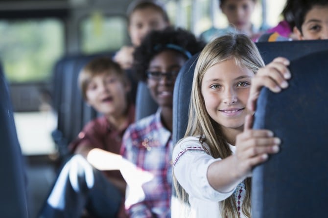 Only six states require seatbelts on school buses. Florida is one of them. Georgia is not. 