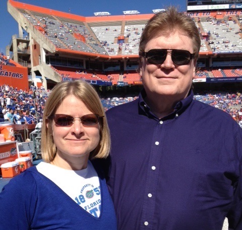 bill and Renee Harrell gator game