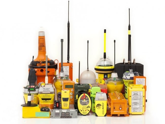 Emergency locator beacons and communication devices arranged together.