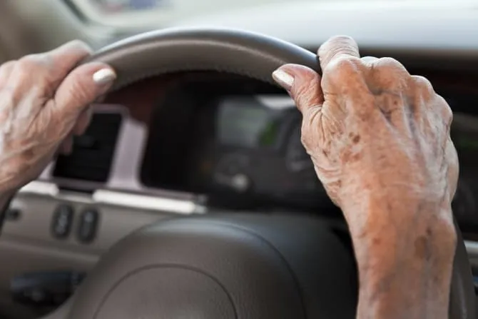The risk of suffering serious injury in a car accident increases sharply beginning at age 70.